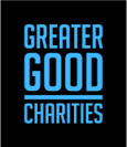 charity logo, black & electric blue