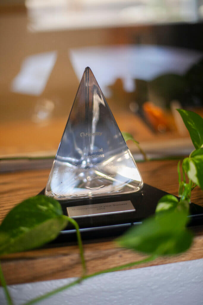 fidelity award- glass triangle